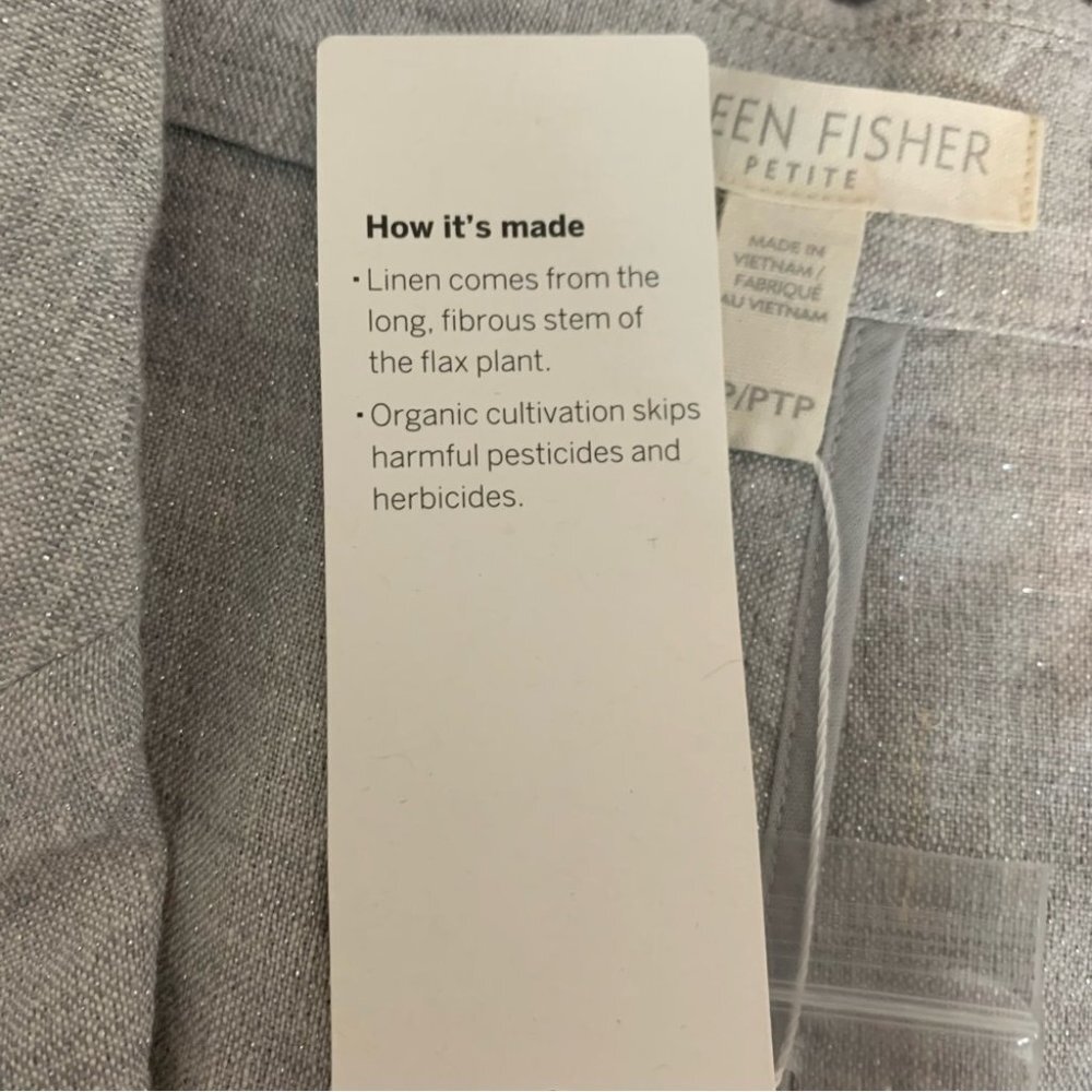 NWT Eileen fisher gray linen Blazer Size XS Petite - Picture 10 of 13